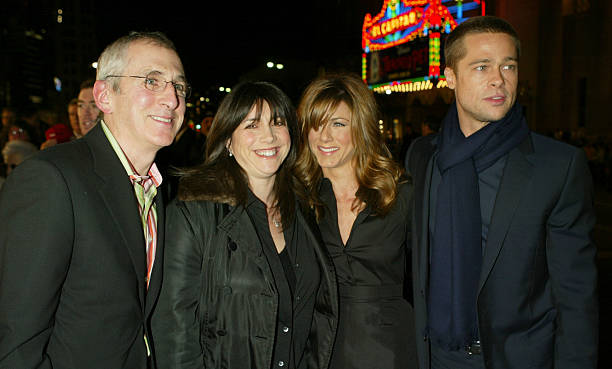 Producer Michael Shamberg, producer Stacey Sher, actress Jennifer Aniston and actor Brad Pitt attend the Los Angeles premiere of Universal Pictures'...