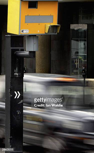 Speed camera is situated on a Central London road January 13, 2004 in London. The government has tabled plans to make speeding motorists pay an extra...