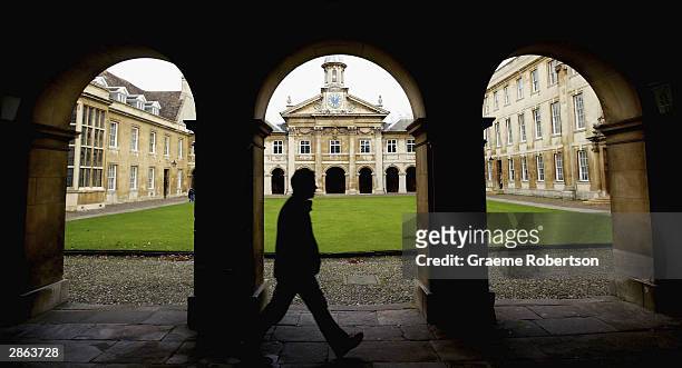 University students return for the spring term at Cambridge University on January 13, 2004 in Cambridge, England. The students return as a heated...