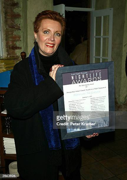 Performer Maureen McGovern during the 2004 Nightlife Awards Concert at Town Hall January 12, 2004 in New York City.