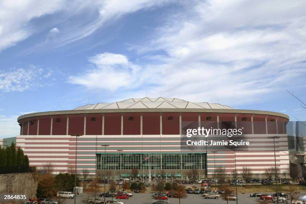 General view of the Georgia Dome before the game between the Atlanta Falcons and the Jacksonville Jaguars on December 28, 2003 in Atlanta, Georgia....