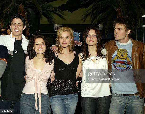 One Tree Hill" cast James Lafferty, Bethany Joy Lenz, Hilarie Burton, Sophia Bush and Chad Michael Murray at Planet Hollywood to promote their new...