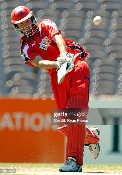 Greg Blewett of South Australia in action during the ING Cup match between the Victorian Bushrangers and the South Australia Redbacks at the M.C.G....
