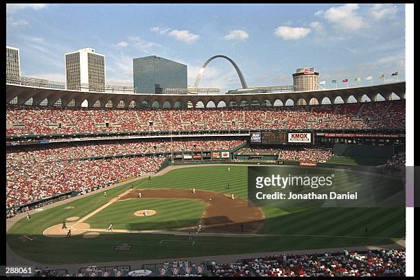 General view of Busch Stadium during the St. Louis Cardinals 4-3 loss to the San Diego Padres in St. Louis, Missouri. Mandatory Credit: Jonathan...