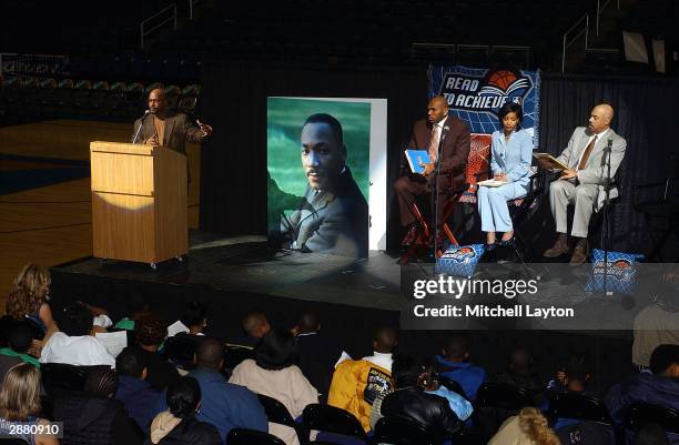 George Johnson-Comcast, Jerry Stackhouse, Angela Russell -anchor WJLA, Congresswoman Elanor Holmes-Norton attend a Martin Luther King celebration...