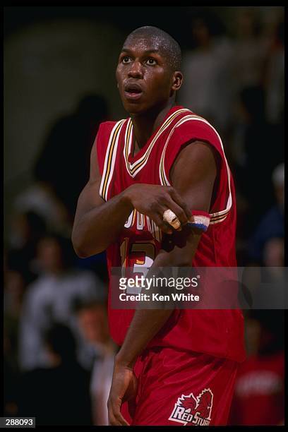 Guard Felipe Lopez of St. John''s Red Storm looks on during a game against the Rutgers Scarlet Knights at the Louis Brown Athletic Center in New...