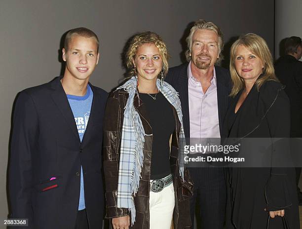 Richard Branson, wife Joan Templeman and children arrive at the Afterparty for the UK Premiere of "Big Fish" at the Martin's Lane Hotel on January...