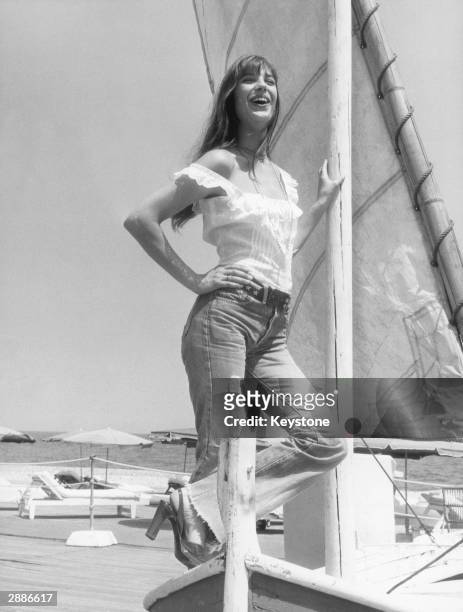 English actress Jane Birkin enjoys a sun-soaked holiday on the Cote d'Azur, 16th July 1973.