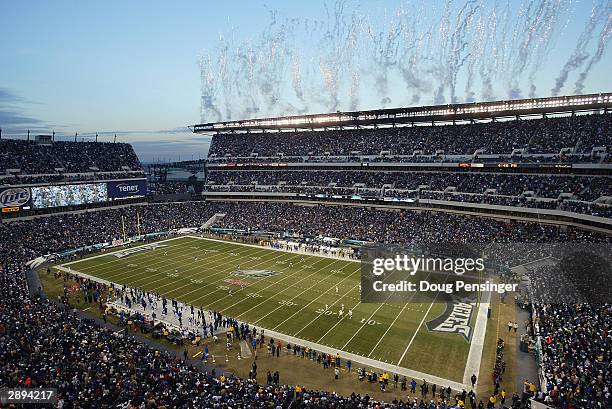 Shot of Lincoln Financial Field during the game between the Philadelphia Eagles and the Green Bay Packers in the NFC divisional playoffs on January...