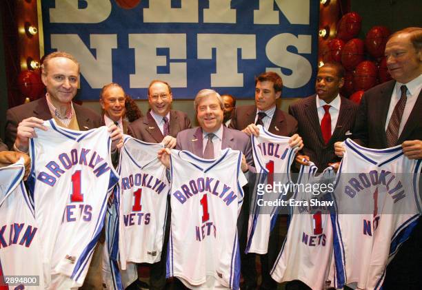 Senator Charles Schumer, New York City Mayor Michael Bloomberg, Bruce Ratner, President and CEO of Forest City Ratner Companies, Brooklyn Borough...