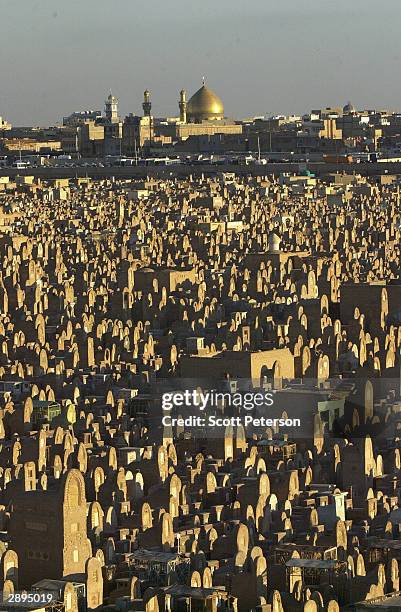 The graves of an estimated five million Shiite Muslim faithful spread out around the gold-leafed Imam Ali shrine, making it among the largest...