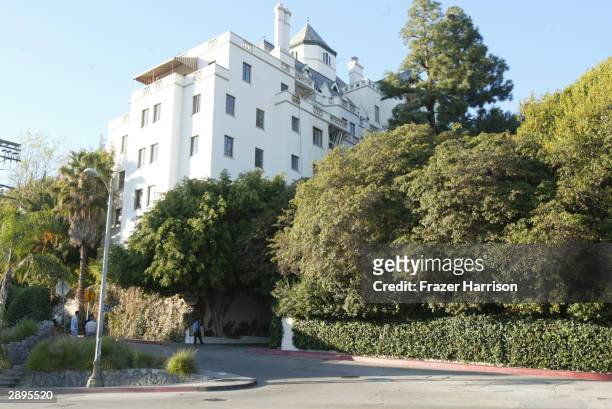The Chateau Marmont Hotel where acclaimed fashion photographer Helmut Newton died Friday after his car sped out of control from the driveway and...