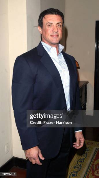 Actor Sylvester Stallone attends HBO's Pre Golden Globes private reception at The Chateau Marmont Hotel on January 24, 2004 in Hollywood, California.