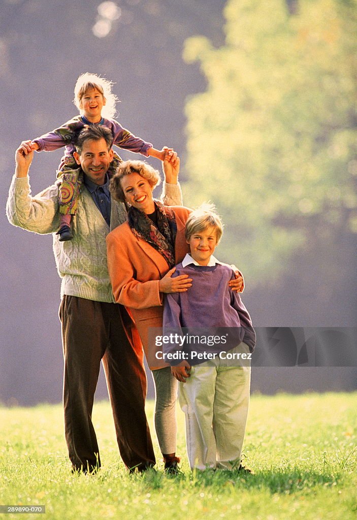 Family outdoors, portraits