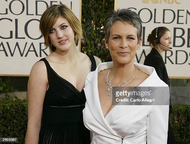 Actress Jamie Lee Curtis and Daughter attend the 61st Annual Golden Globe Awards at the Beverly Hilton Hotel on January 25, 2004 in Beverly Hills,...