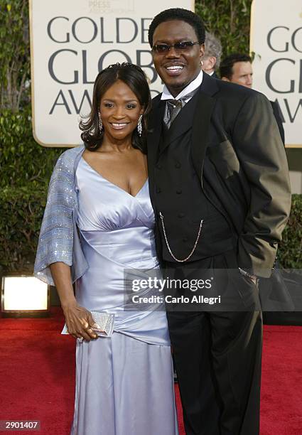 Actor/Comedian Bernie Mac and Wife Rhonda attend the 61st Annual Golden Globe Awards at the Beverly Hilton Hotel on January 25, 2004 in Beverly...