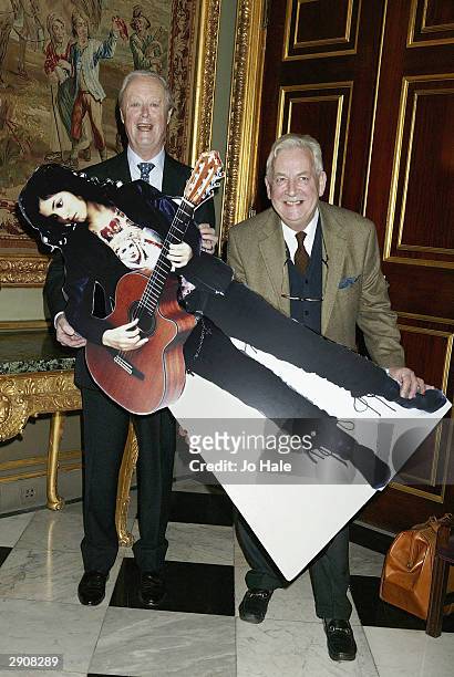 The Duke of Marlborough and concert promoter Andrew Miller with Katie Melua's cut out, launch the annual Blenheim Palace Music Festival in her place,...