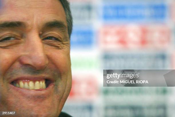 Formr Barcelona and Real Madrid coach Radomir Antic of Serbia smiles during his official presentation as Celta Vigo's new coach at Balaidos stadium,...