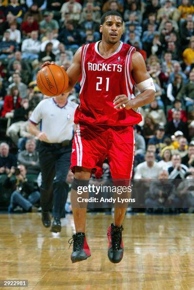 Jim Stack Rockets Jim Jackson of the Houston Rockets drives against the Indiana Pacers ...