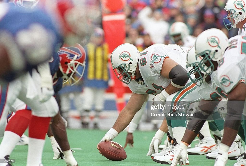 Tim Ruddy Dolphins Center Tim Ruddy of the Miami Dolphins waits for the signal to snap ...
