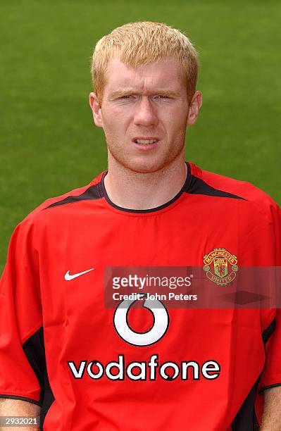 Portrait of Paul Scholes during the Manchester United official photo-call at Old Trafford on August 11, 2003 in Manchester, England.
