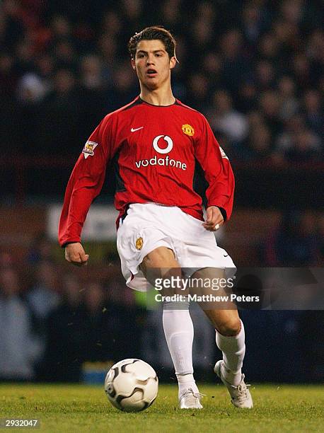 Portrait of Cristiano Ronaldo during the FA Barclaycard Premiership match between Manchester United v Portsmouth at Old Trafford on November 1, 2003...