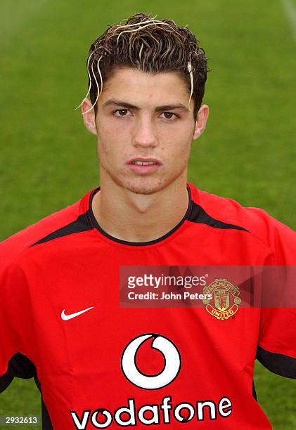 Portrait of Cristiano Ronaldo during the Manchester United official photo-call at Old Trafford on August 11, 2003 in Manchester, England.