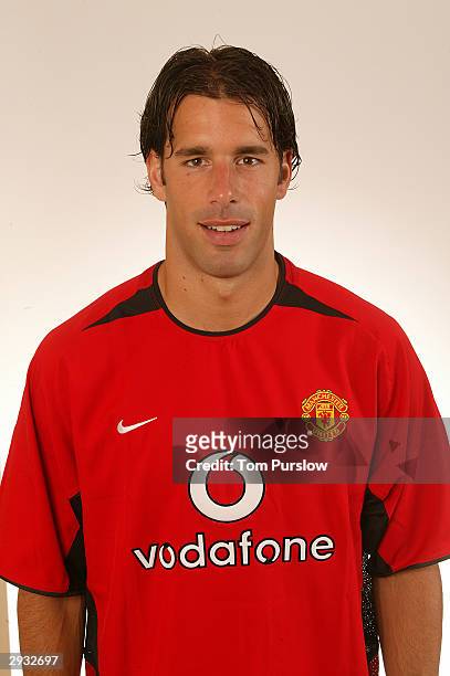Portrait of Ruud van Nistelrooy during the Manchester United official photo-call at Old Trafford on August 11, 2003 in Manchester, England.