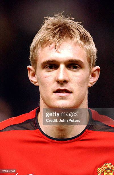 Darren Fletcher lines up prior to the start of the UEFA Champions League Group D match between Manchester United v Basel at Old Trafford on March 12,...