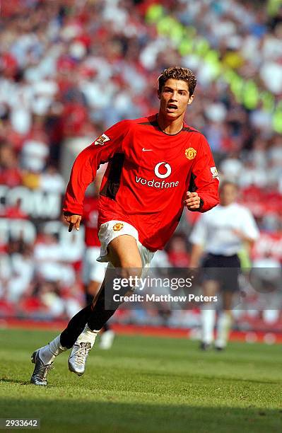 Ronaldo in action during the FA Barclaycard Premiership match between Manchester United v Bolton Wanderers at Old Trafford on August 16, 2003 in...