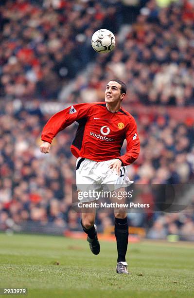 John O'Shea heads the ball during the FA Barclaycard Premiership match between Manchester United v West Ham United at Old Trafford on December 7,...