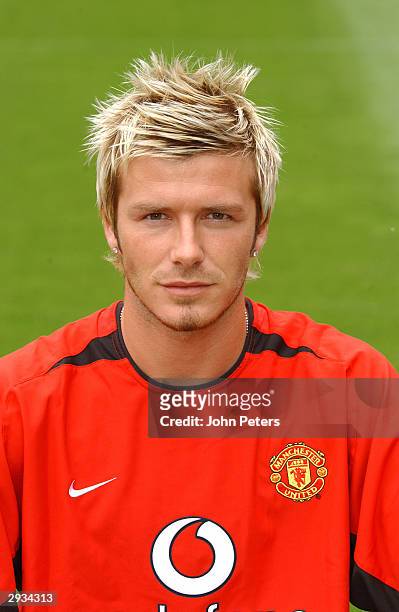 Pre season portrait of David Beckham of Manchester United.