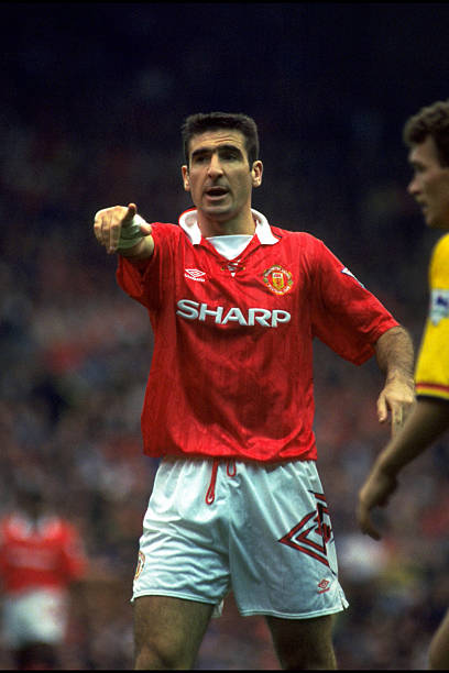 Eric Cantona of Manchester United in action during the FA Carling Premiership match between Chelsea v Manchester United at Stamford Bridge on...