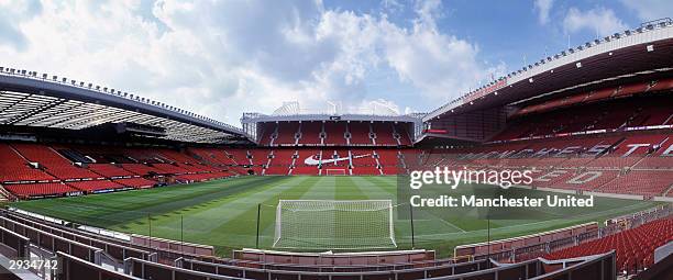 General panoramic view of the interior of the Old Trafford Stadium, home to Manchester United, on November 25, 2003 in Manchester, England.