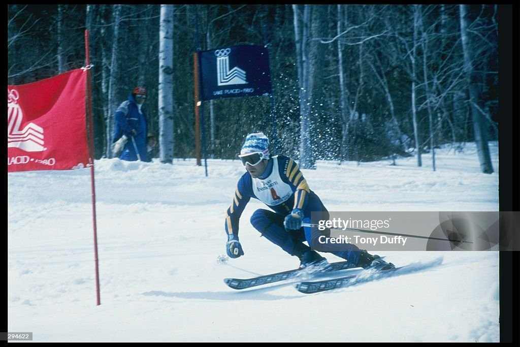 Stenmark Ingmar Stenmark of Sweden during the downhill skiing competition at ...
