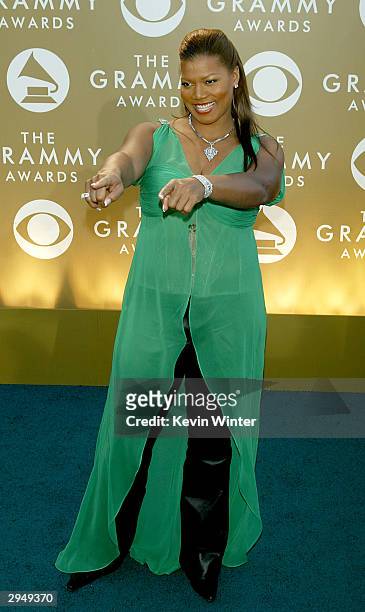 Actress/Singer Queen Latifah arrives at the 46th Annual Grammy Awards held at the Staples Center on February 8, 2004 in Los Angeles, California.