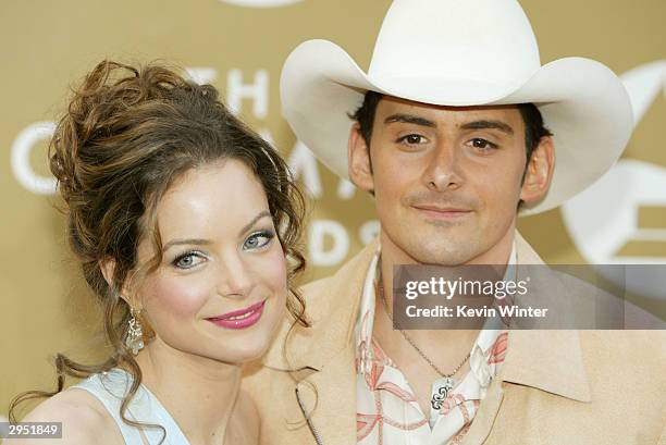 Actress Kimberly Williams and musician Brad Paisley arrive at the 46th Annual Grammy Awards held at the Staples Center on February 8, 2004 in Los...
