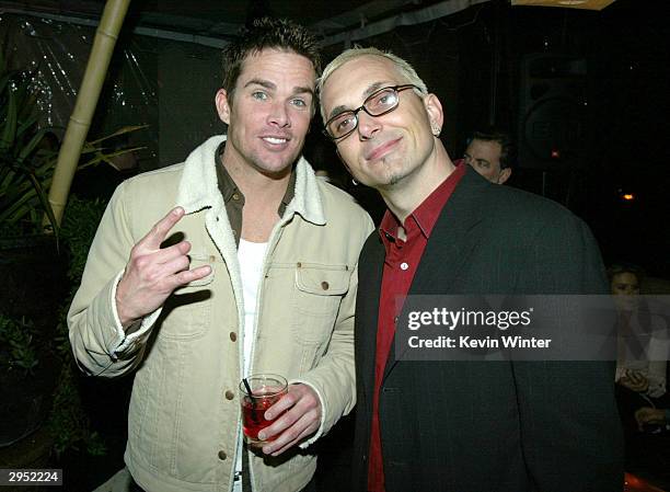 Sugar Rays' Mark McGrath and Everclears' Alex Lloyd talk at the Warner Music Group's Post-Grammy party at Katana on February 8, 2004 in West...