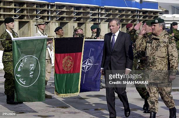 Secretary General Jaap de Hoop Scheffer and German commander of the NATO-led International Security Assistance Force in Afghanistan Lieutenant...