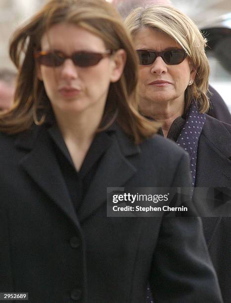 Martha Stewart arrives at federal court led by her daughter Alexis February 9, 2004 in New York City. Douglas Faneuil, a brokerage assistant who...