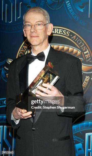 Award winner Kevin Brownlow poses at the American Society of Cinematographers 18th Annual Outstanding Achievement Awards at the Century Plaza Hotel...