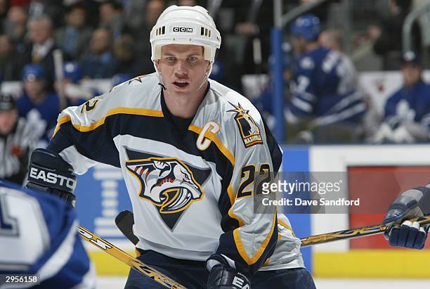 Center Greg Johnson of the Nashville Predators skates on the ice during the game against the Toronto Maple Leafs at Air Canada Center on January 6,...
