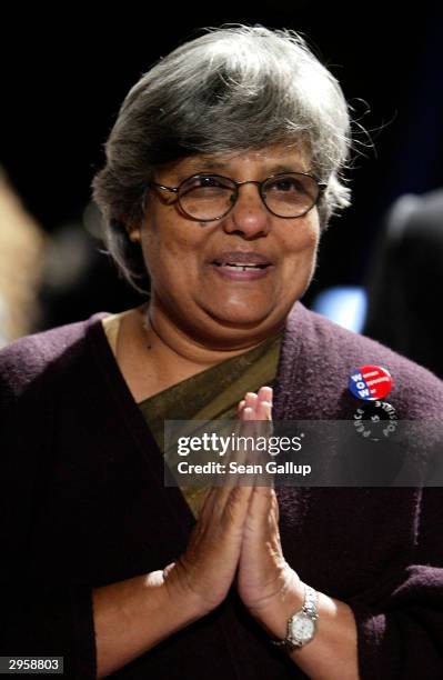 Ela Gandhi arrives for the 2004 Cinema for Peace UNICEF charity gala February 9, 2004 in Berlin, Germany.