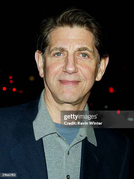 Actor Peter Coyote arrives at the premiere of "Welcome to Mooseport" at the Village Theater on February 10, 2004 in Los Angeles, California.