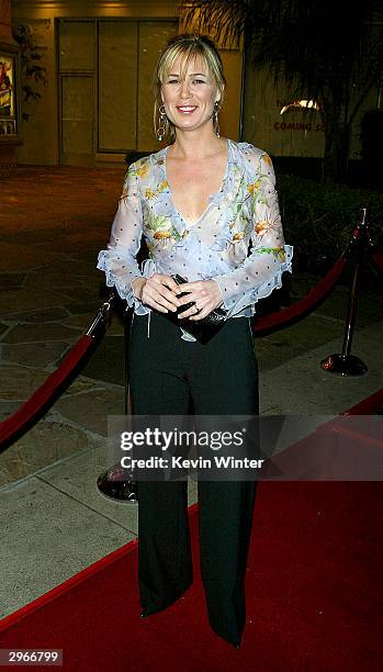 Actress Maura Tierney arrives at the premiere of "Welcome to Mooseport" at the Village Theater on February 10, 2004 in Los Angeles, California.