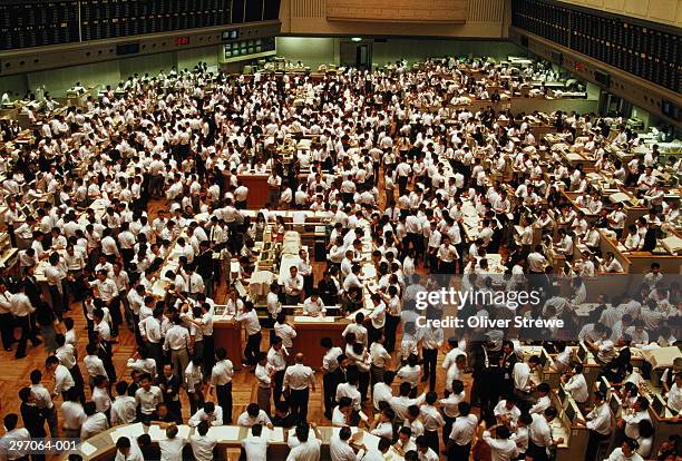 japan,tokyo stock exchange - trading floor stock pictures, royalty-free photos & images