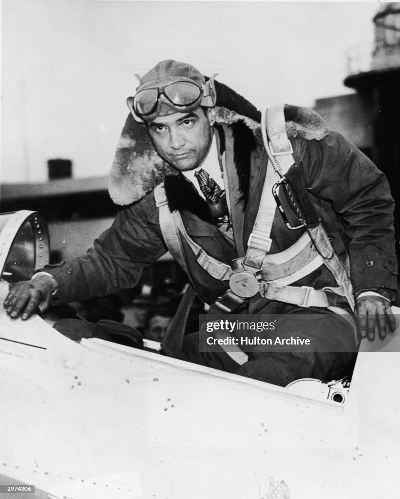 Howard Hughes Climbs Out Of Cockpit