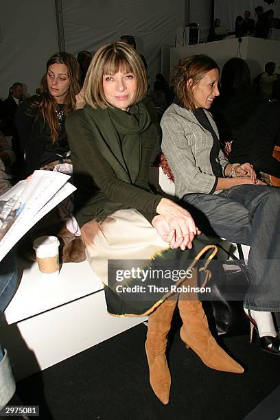 Vogue Editor in Chief Anna Wintour attends the Jeffrey Chow Fall 2004 during Olympus Fashion Week February 12, 2004 in New York City.