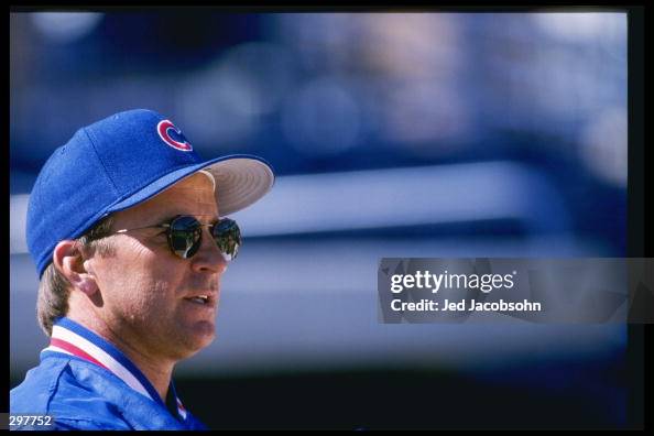 James Riggleman Manager Jim Riggleman of the Chicago Cubs watches his player during a ...