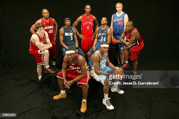 LeBron James of the Cleveland Cavaliers, Kirk Hinrich of the Chicago Bulls, Udonis Haslem of the Miami Heat, Josh Howard#5 of the Dallas Mavericks,...